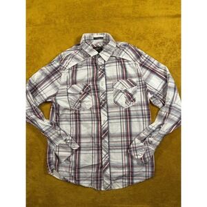 HELIX Mens Plaid Button Up Shirt Athletic Fit Long Sleeve Casual Shirt Size M